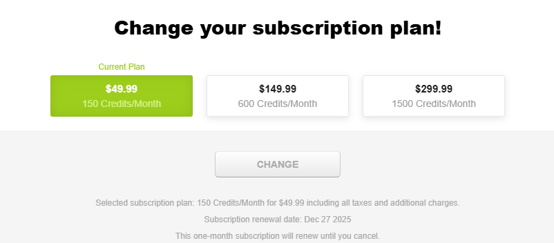 How can I change my membership subscription package?